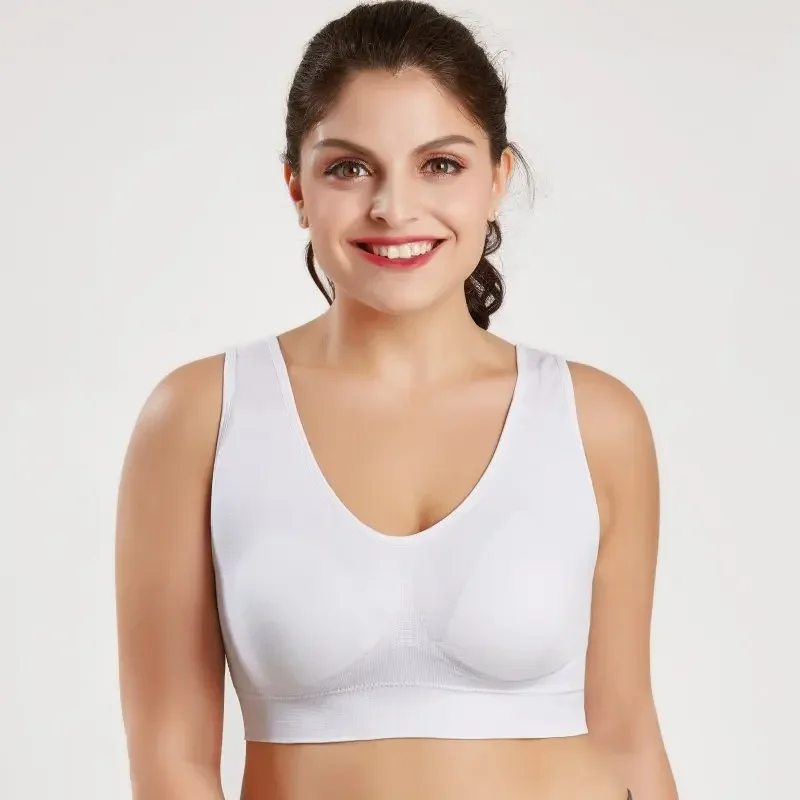 Sujetador deportivo sin costuras con almohadillas para mujer, Bralette de Yoga, Sujetador Push Up, chaleco sin aros