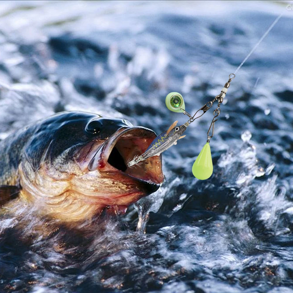 

45pcs Luminous Ball Bearing Squid Jig Fishing Swivels Rolling Sea Fishing Swivels Snaps Connector Fishing Accessories