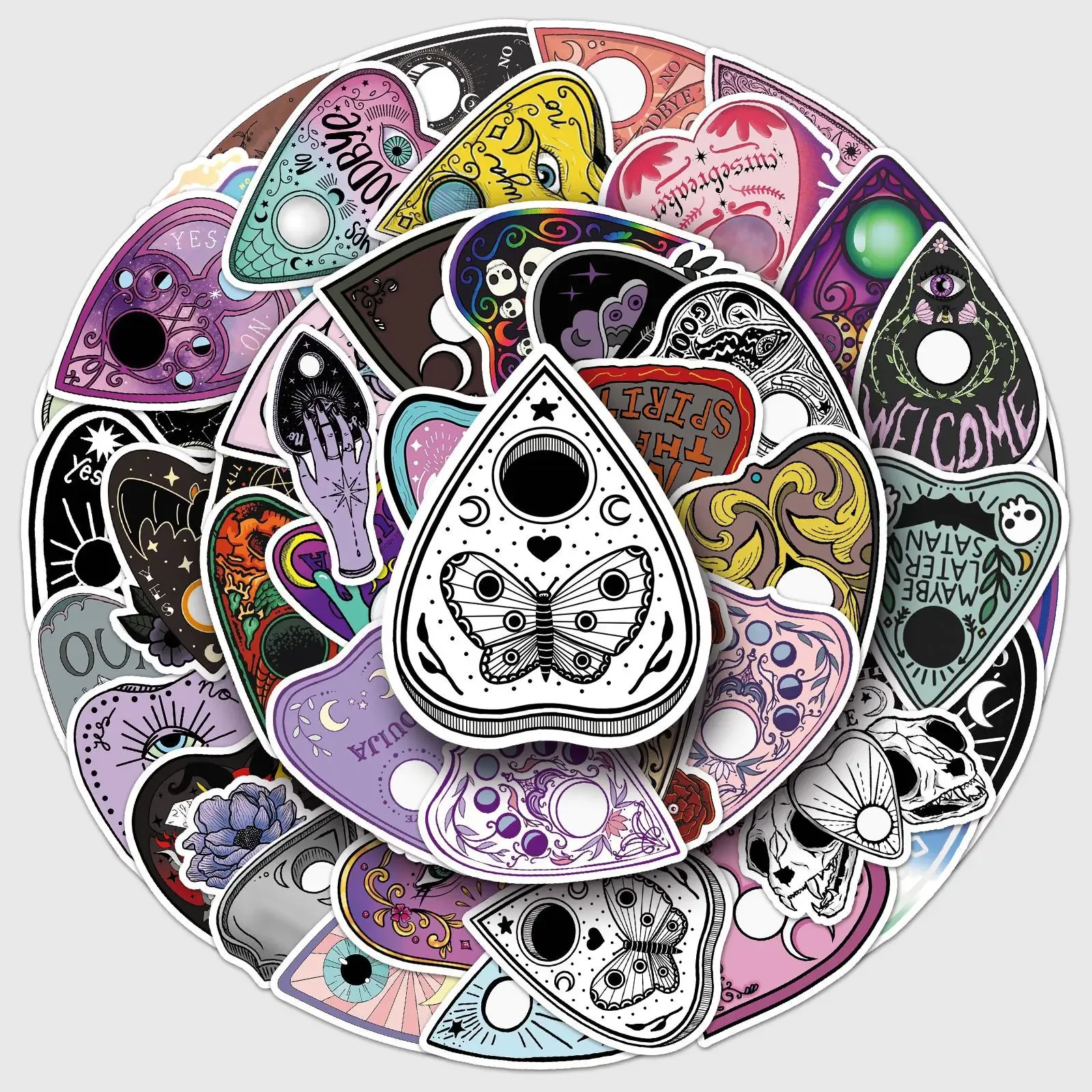 50 Stück handgezeichnete süße Wahrsagerei Hexe Magie Liebe Aufkleber DIY Telefon Laptop Gepäck Skateboard Graffiti Aufkleber Spaß für Spielzeug Geschenke