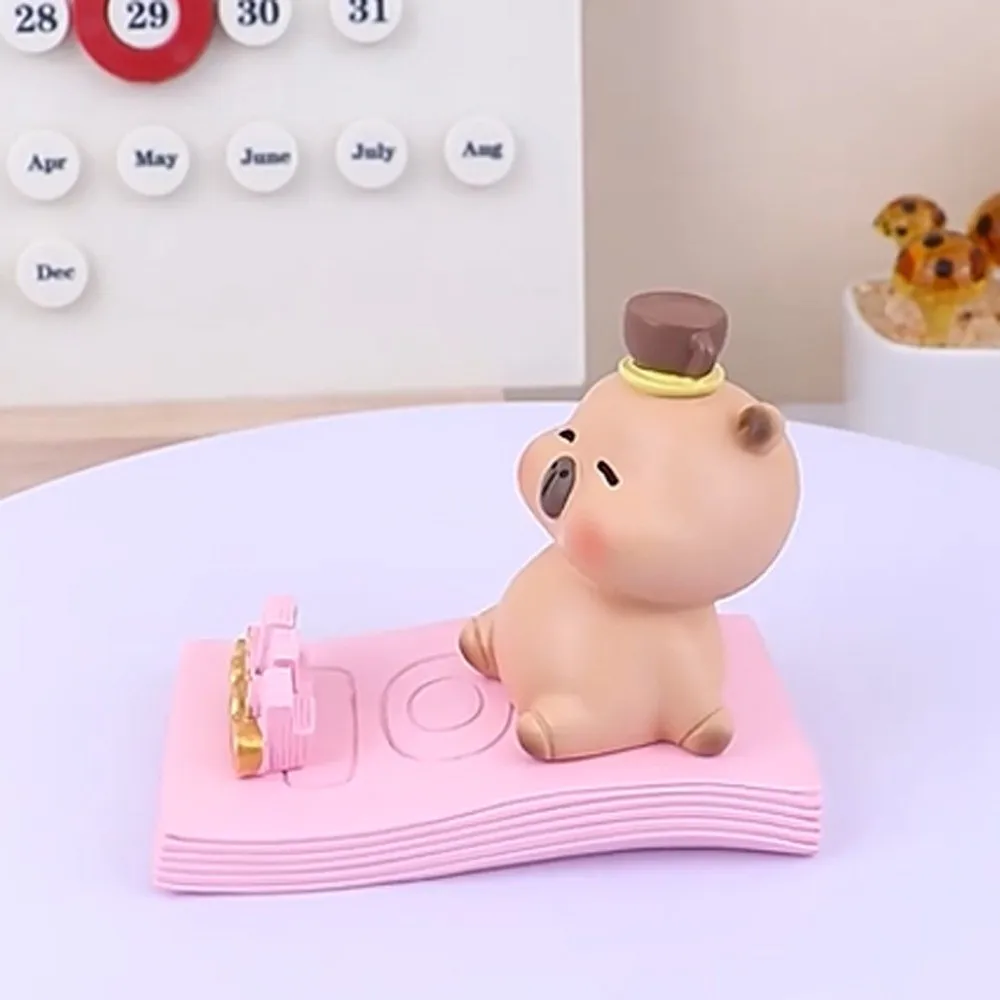 Figure Model Capybara Phone Holder Support Desk Decor Capybara Mobile Phone Stand Cartoon Animal Capybara Cell Phone Bracket