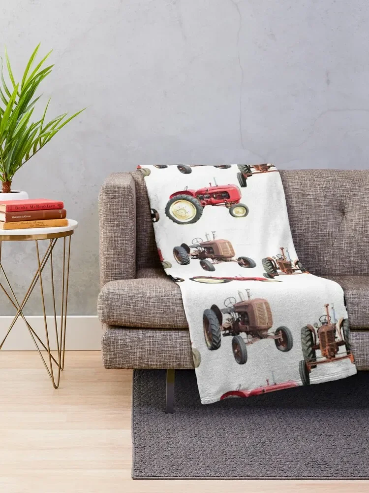 Antique Farm Tractor Collage Throw Blanket Luxury Brand Soft Soft Big Summer Beddings Blankets