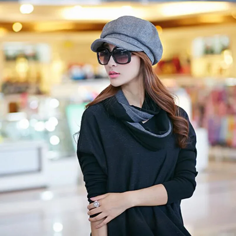 Newsboy Caps Women Autumn Winter Beret Cap Octagonal Beret Driving Hat Female Sunscreen Hats Painter Tour Cap Gorras