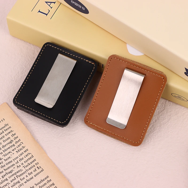 Leather Metal Clip Pen Holder Pen Ring Leather Journal 2 Pack Notebook Pencil Clip Metal Clip Creative Accessories Stationery