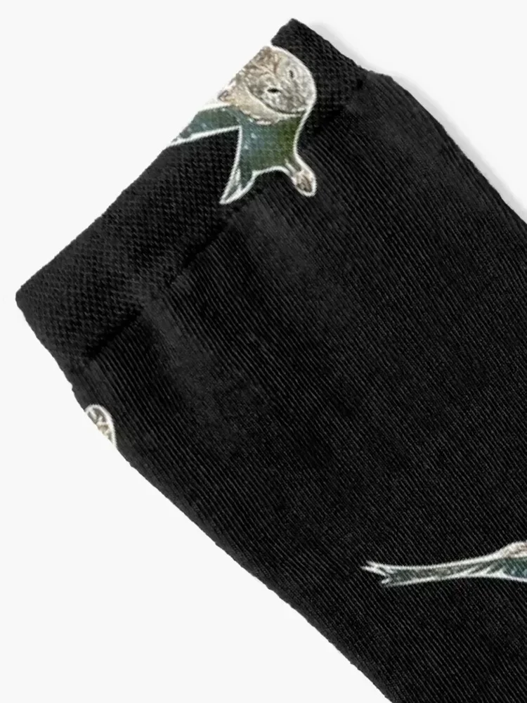 Barn Owl Flying White Alternate Print Socks luxury cool Christmas Sports Socks Woman Men's