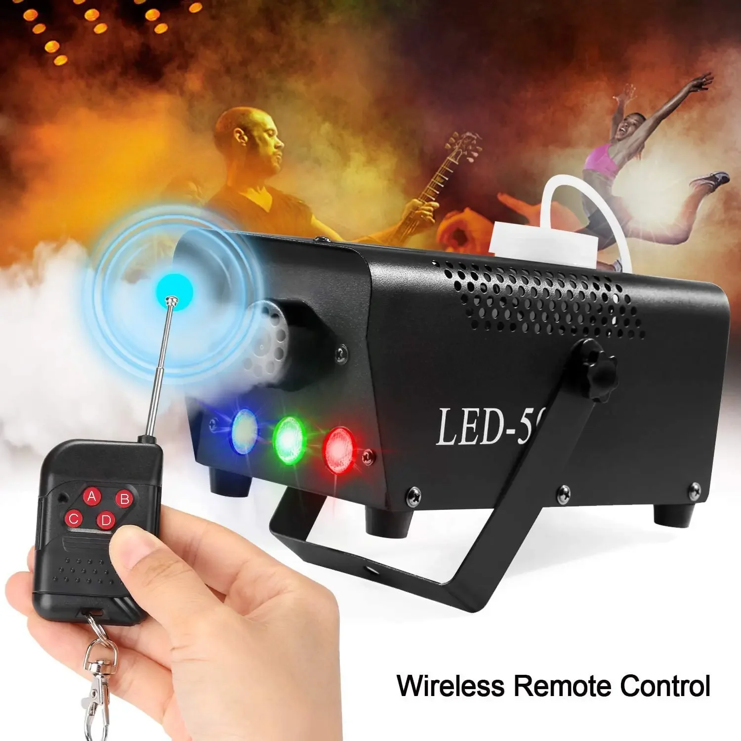 500W LED R/G/B Wireless Remote Control Fog Machine Pump Dj Disco Smoke Machine For Party Wedding Christmas Stage LED Fogger