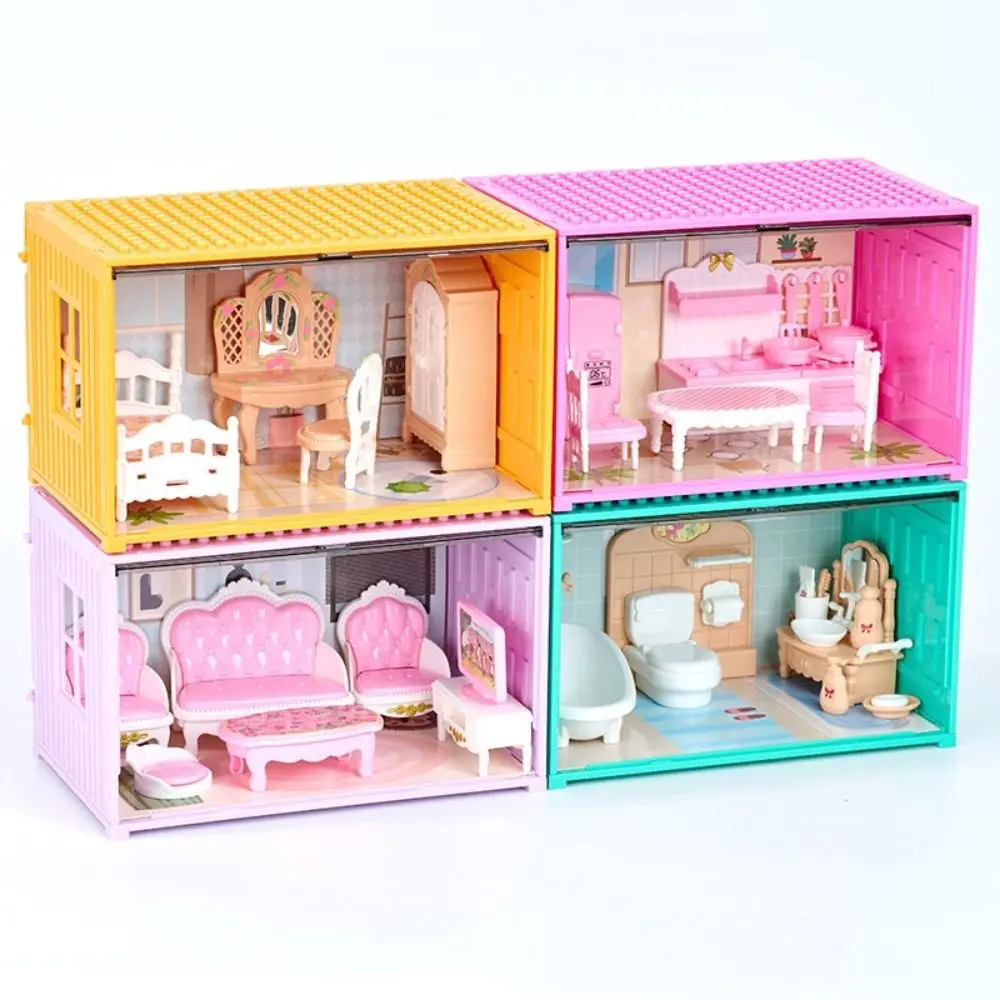 

Scene Decoration Dollhouse Furniture Container Pretend Play Bathroom Bedroom Miniature Furniture Box Kawaii Simulation