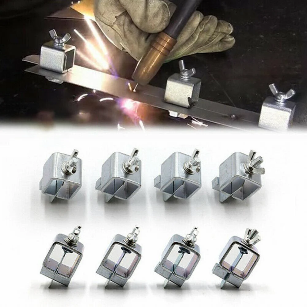 8 Pieces Adjustable Butt Welding Clamps Sheet Metal Holder Clips for Precise Positioning in Welding and Metal Fabrication