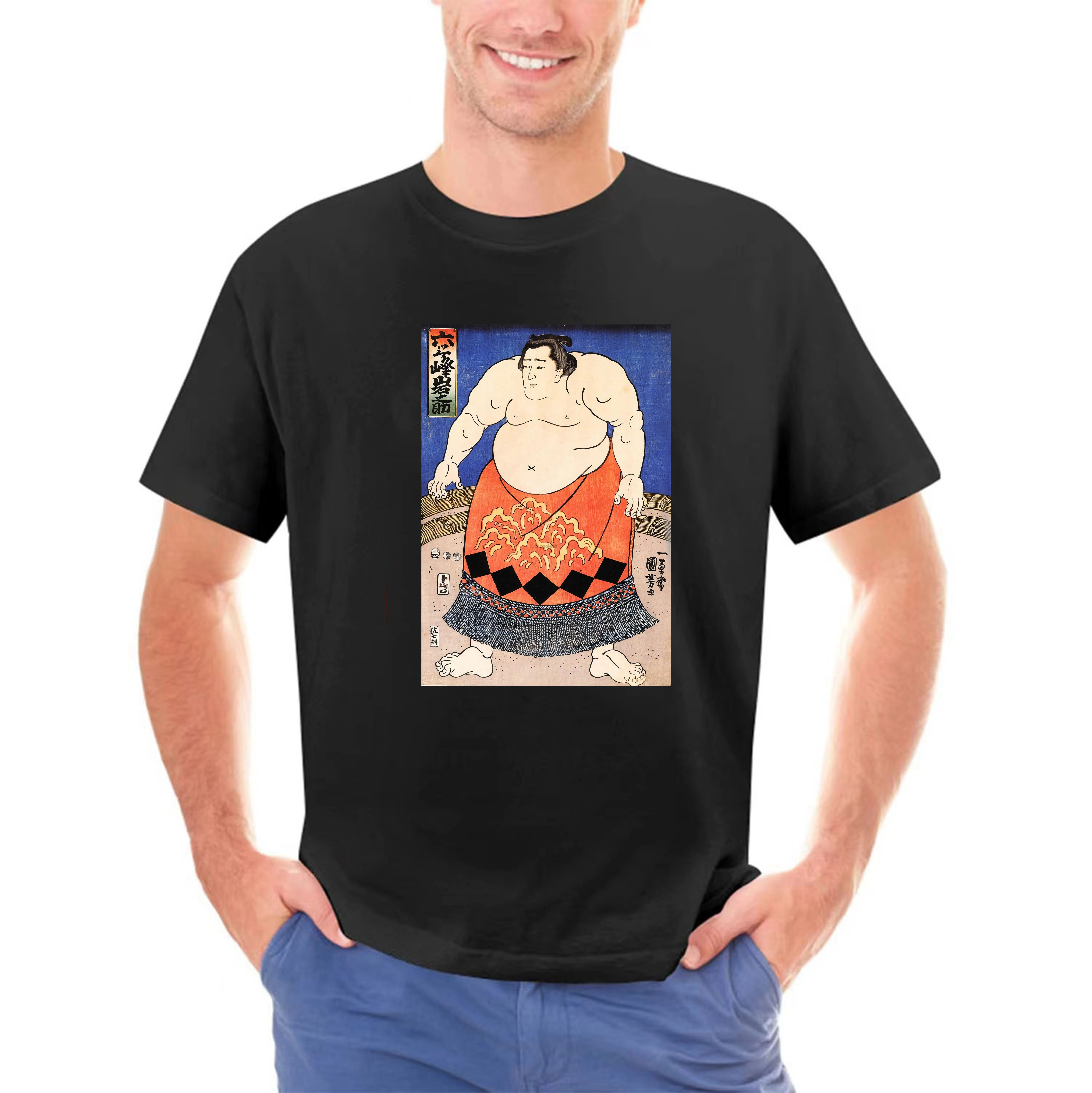 Japanese Art T-Shirt Kuniyoshi Utagawa The Sumo Wrestler Tee T Shirt Hipster Harajuku Brand Clothing T-Shirt O-Neck Tee Shirt