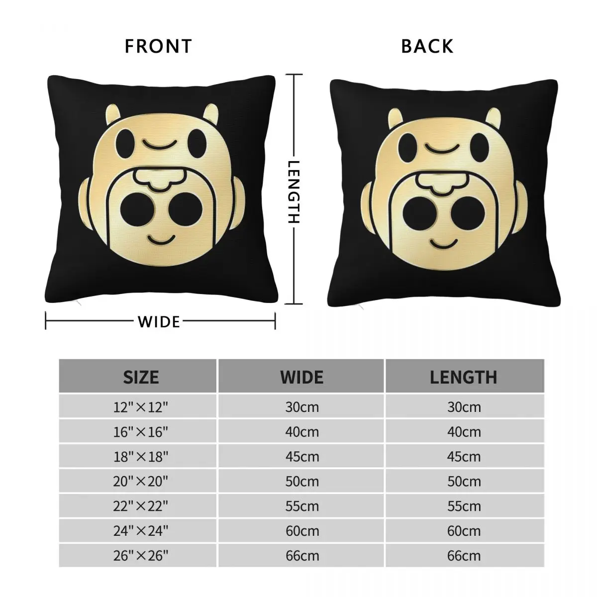Bea Character Gold Icon Square Pillowcase Polyester Linen Velvet Printed Zip Decor Home Cushion Cover
