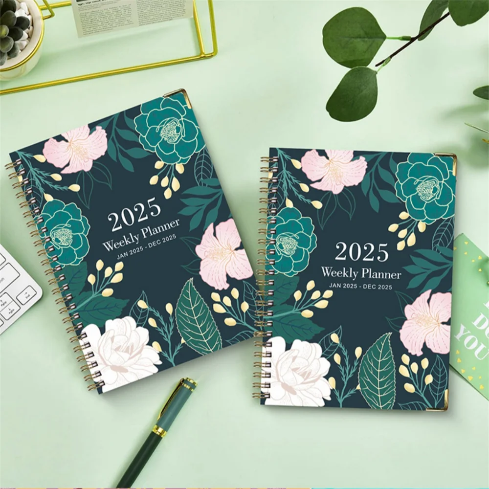 Imagem -03 - Caderno Diário Planejador 2025 a5 Gestão de Tempo Horários Diários para Estudantes Lista de Afazeres Caderno em Inglês com Espiral