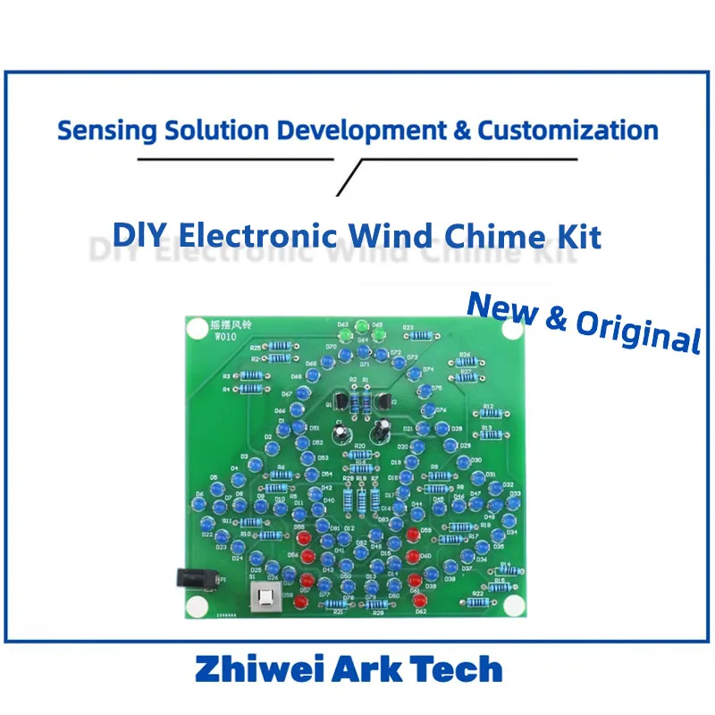 95 LEDs Electronic Wind Chime DIY Kit, Swing Bells with Flashing Light, DC5V Soldering Practice for STEM Learning