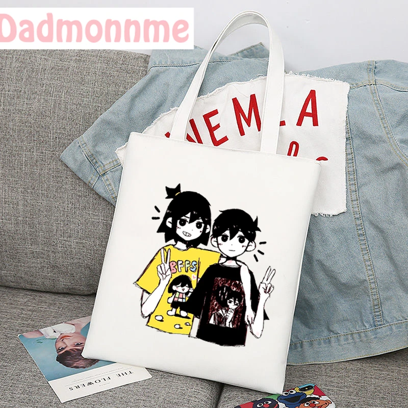 Shopping Bag Japan Omori Manga Graphic Shoulder Bags Large Capacity Wild Messenger Bag Summer New Cute Canvas Handbag Tote Bag