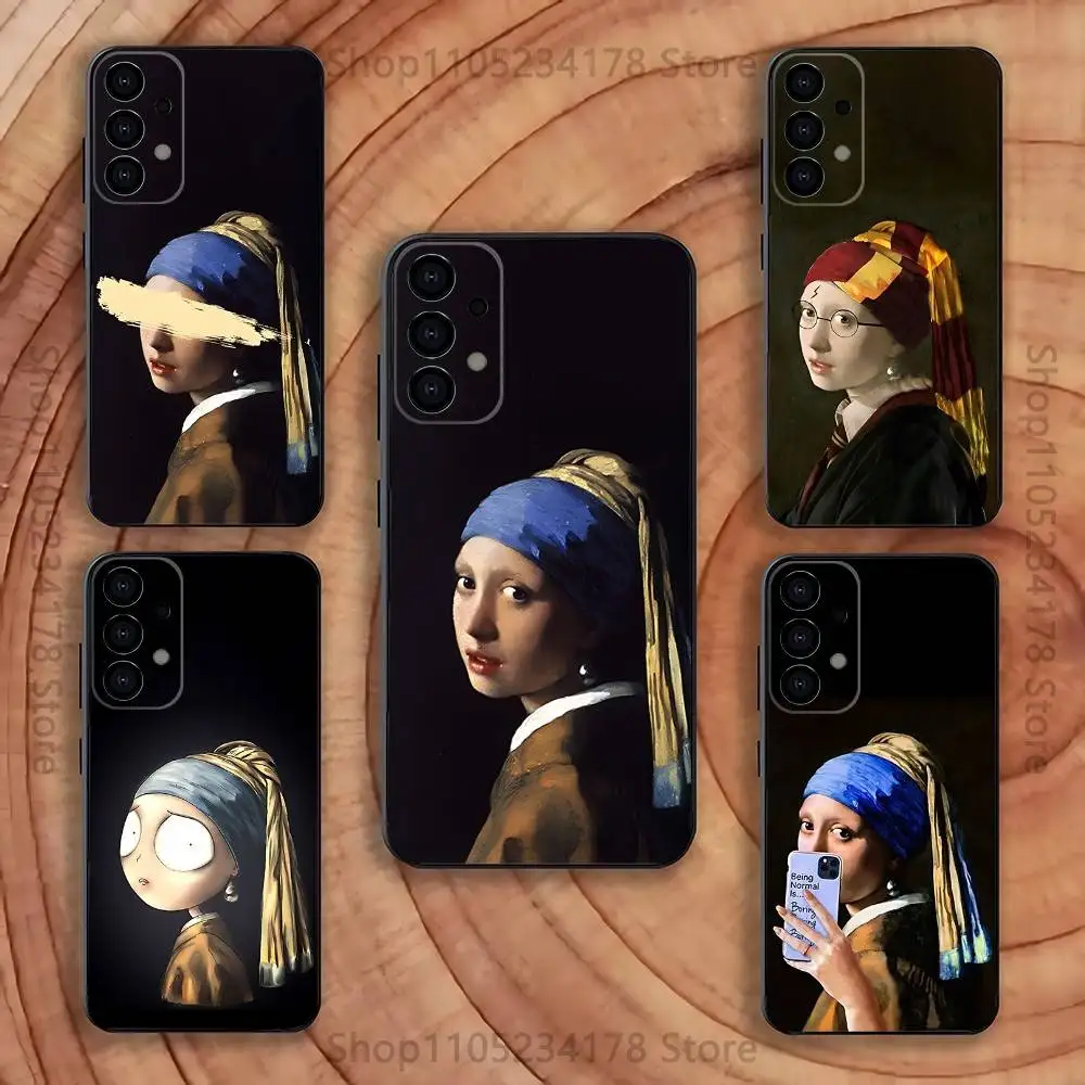 

Girl With A Pearl Earring Vermeer Phone Case Silicone Soft For Samsung S25,S24,S21,S22,S23,S30,Ultra,S20,Plus,Fe,Lite