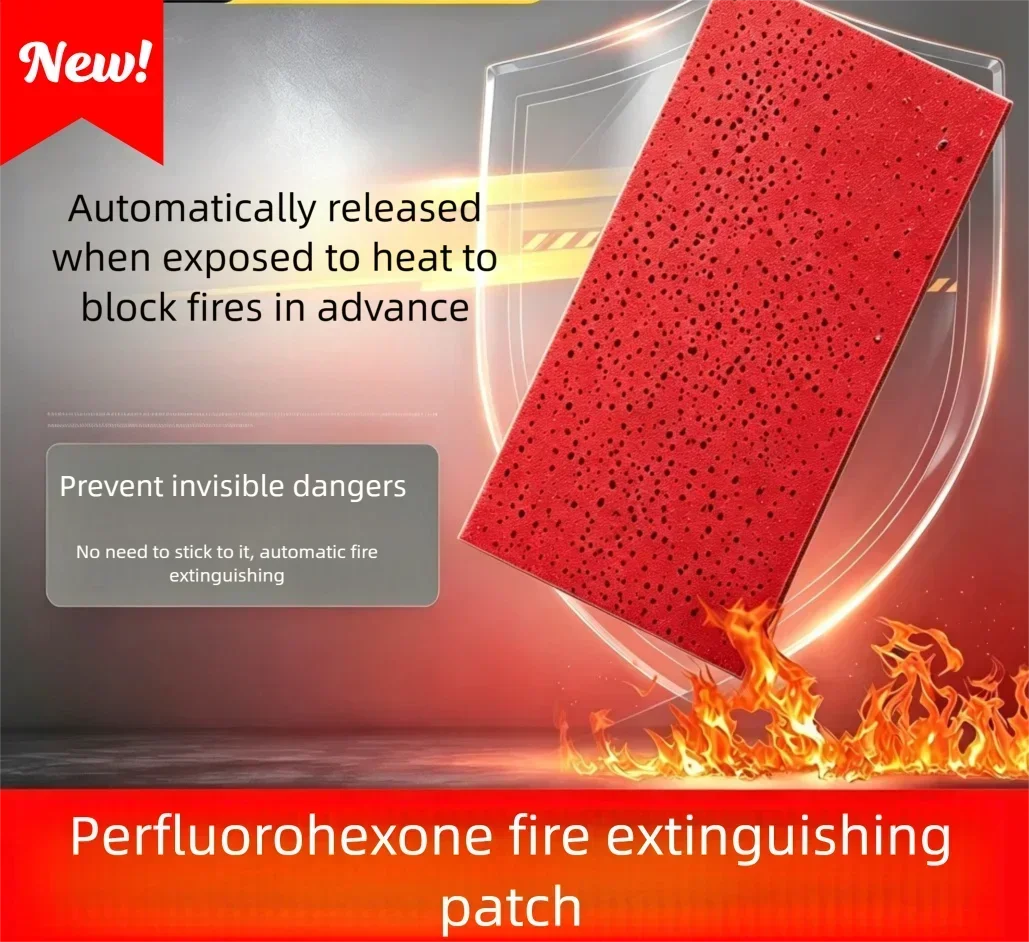 Automatic Fire Extingishing Patch with Perfluorohexane Flame Retardant Fireproof Microcapsules for Home And Office Safety