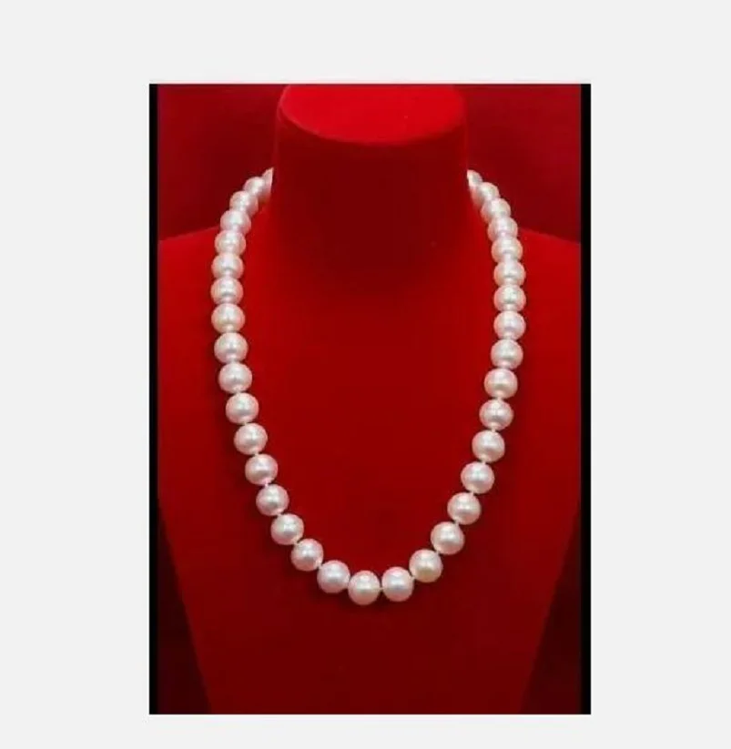 

HUGE AAA 11-12MM NATURAL SOUTH SEA GENUINE WHITE ROUND PEARL NECKLACE 14K CLASP