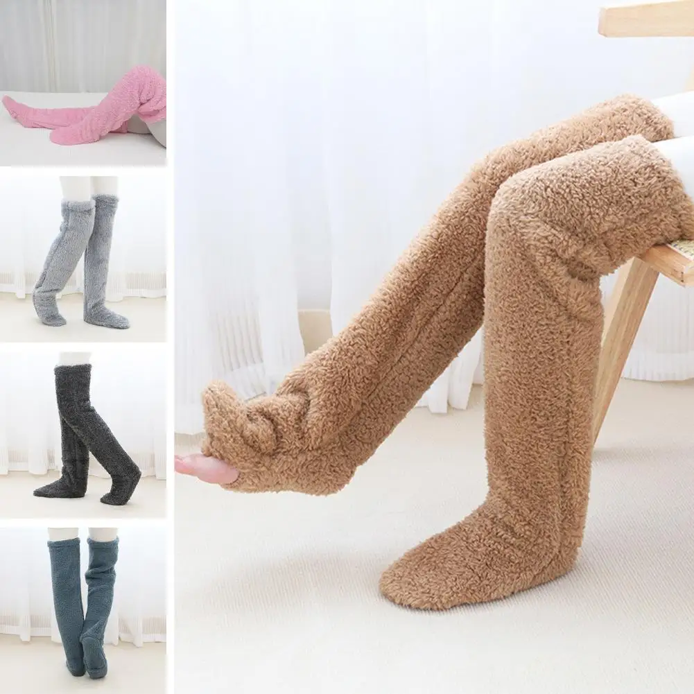 

1 Pair Of Knee Warmer Joints Cold-proof Stocking Sleeves Thick And Soft Over-the-knee Socks Leg Protectors Thickened Long Socks