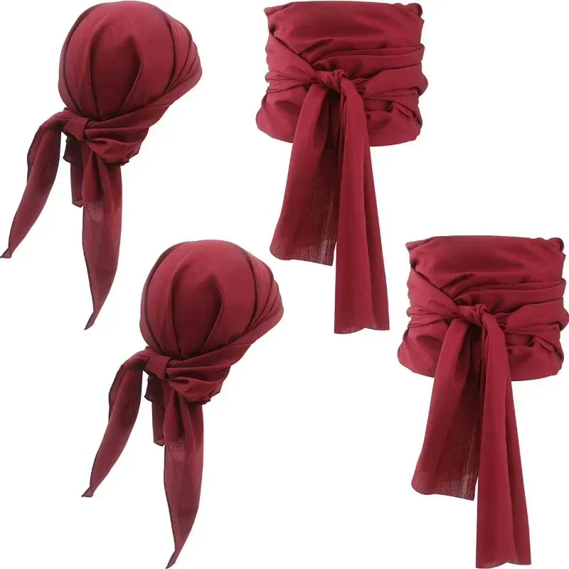 Pirata Renascença Medieval Lenço e Cinto Conjunto Vintage Headband, Fantasia Cosplay Halloween, adereços de festa, 2 peças