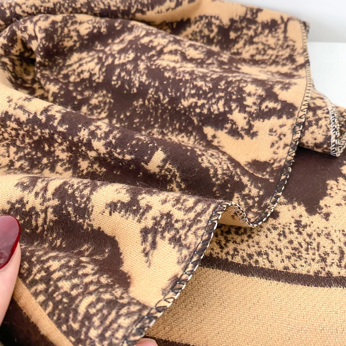 Damen-Kaschmirschal der Luxusmarke 2025, warm, mit Quasten, gestreift, bedruckt, Pashmina-Schal, Foulard und Poncho für den Winter – Detail 16