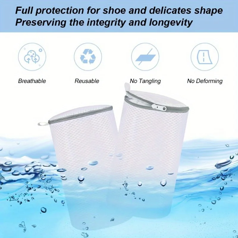 2pcs/set Honeycomb laundry bag with zipper, suitable for sports shoes, running shoes, socks, bras, delicate items, and toys view 4