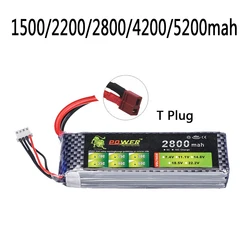 ( T Plug ) LION POWER 1500mAh 2200mah 2800mah 4200mah 5200mah 11.1v lipo battery For RC toy Car Airplane Helicopter Drone Boats