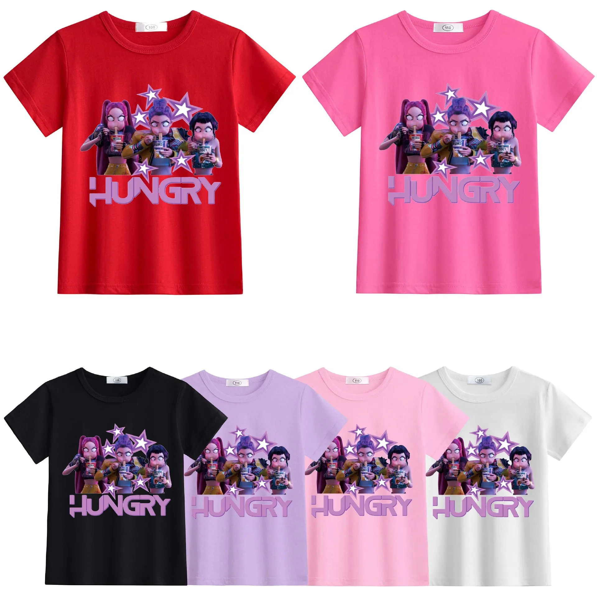

Summer KPop Demon Hunters Anime T-Shirt Cartoon Short Sleeve Children's Clothing Boys Girls Clothes Kids Kawaii Casual Tops