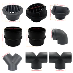 42mm 60mm 75mm Air Vent Ducting Y T L Flat Piece Elbow Pipe Outlet Exhaust Joiner Connector Diesel Heater For Car Caravan Camper