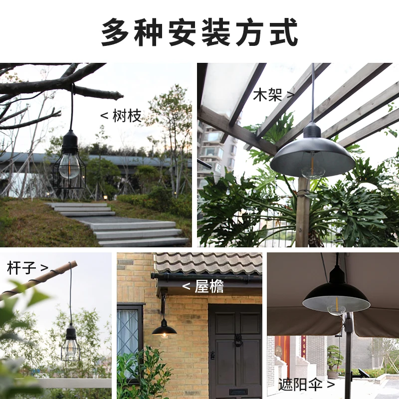 INTELAMP Solar Chandelier Outdoor Solar Pendant Light (Outdoor IP65 Waterproof) with 3 meter cord for patio, garden and camping