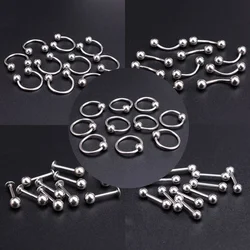 50pcs/lot Jewelry Piercing Ear Nose Eyebrow Lip Helix Tragus Stud Ring Body DIY Stainless Steel Body Jewelry for Women Men