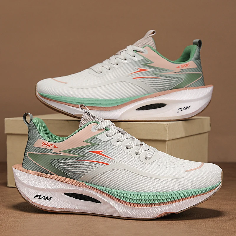 Men Marathon Sports Running Shoes Carbon Board Breathable Lightweight Women's Comfortable Autumn Christmas Athletic Sneakers view 5