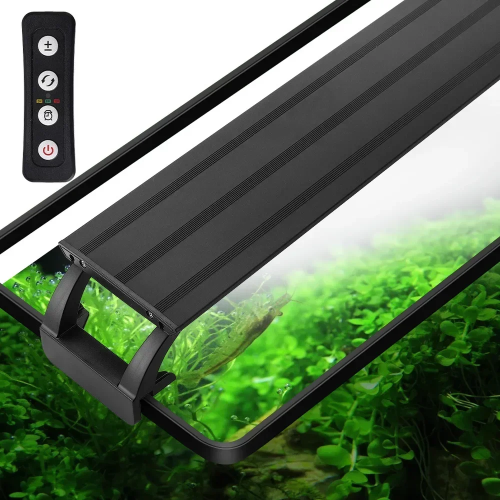 Aquarium Plant Light with Timer, Fish Tank Light, Multicolor,Adjustable Brightness,3 Color Light Modes for 1ft To 4ft Fish Tank