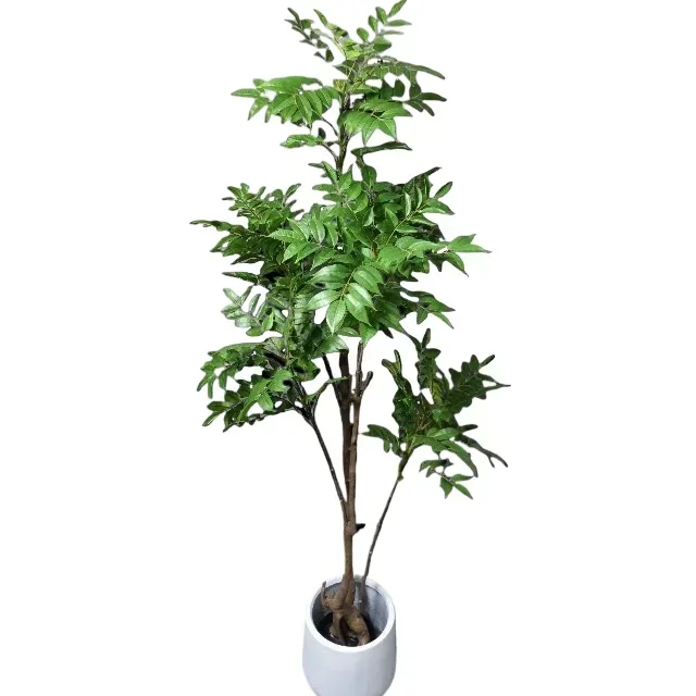 Simulation green plant lacquer wood tree light luxury indoor living room decoration ornament potted plant bionic