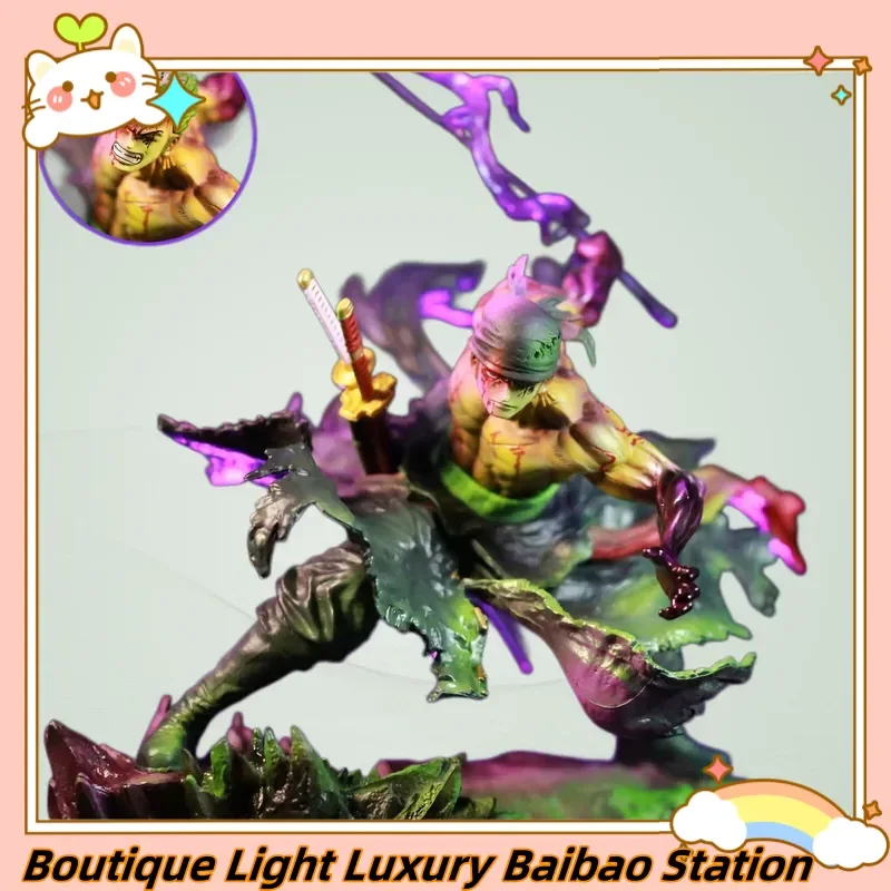 

One Piece Roronoa Zoro Dual Head Action Figure Bloody Battle One Sword Style Pvc Anime Statue 33cm Collectible Model For Fans