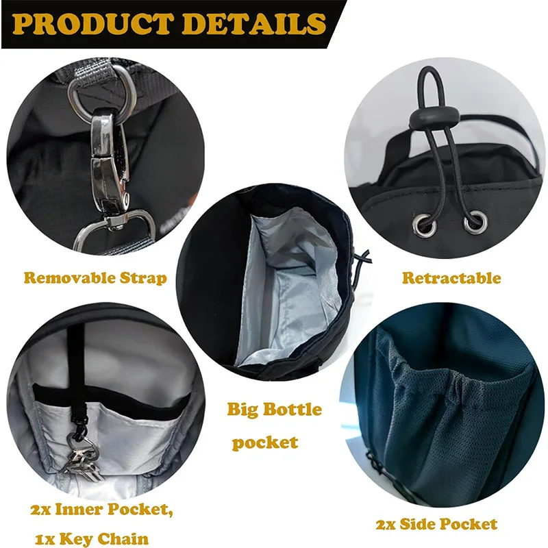 2025 Magnetic Water Bottle Pouch Bag Gym-Specific Outdoor Sports Cup Holder with Strong Magnet for Fitness And Active Lifestyle