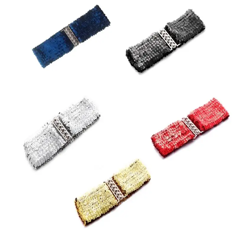 

Eye-catching Full Sequins Adult Waist Belt Luxurious Waist Belt Fashion Belts Row Buckle Belt for Casual Coat Dress