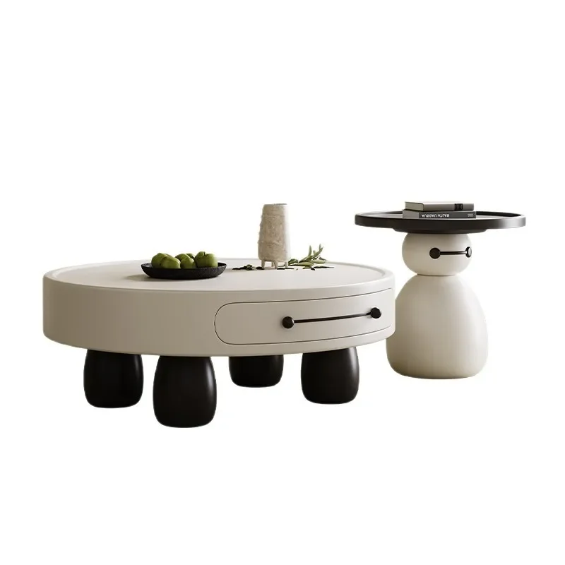 

Snowman, coffee table, living room, household, cream wind, small apartment, round, side table