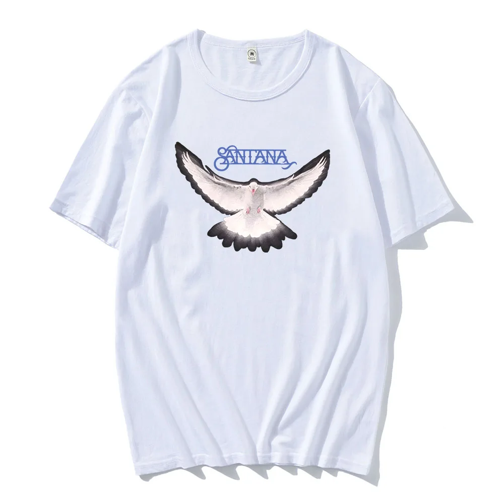 Camiseta con logo de Loose Dove de Carlos Santana, camiseta informal de algodón de manga corta para hombre, camisetas con estampado gráfico de moda Unisex para hombre