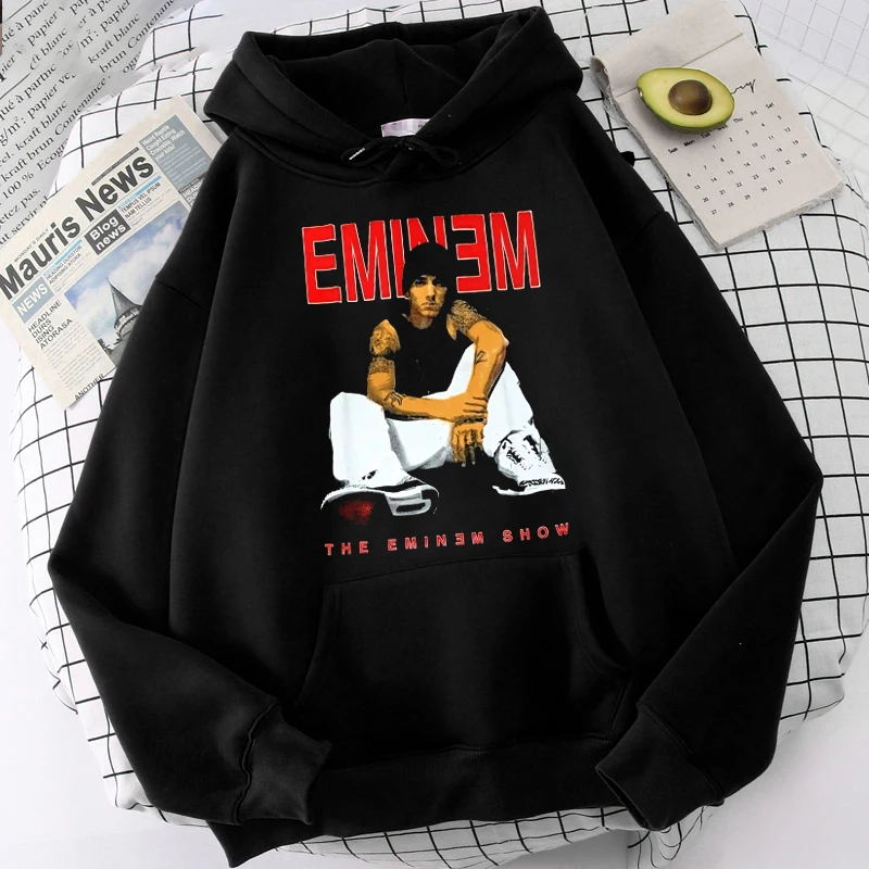 Hoodies hotsale rapper Eminem nyomtatás sweatshirts férfiak Nők Megmunkalás Ágcsernyő Pamut sportpulóver harajuku Irdatlan kapucnis pulóverek Felsőruha