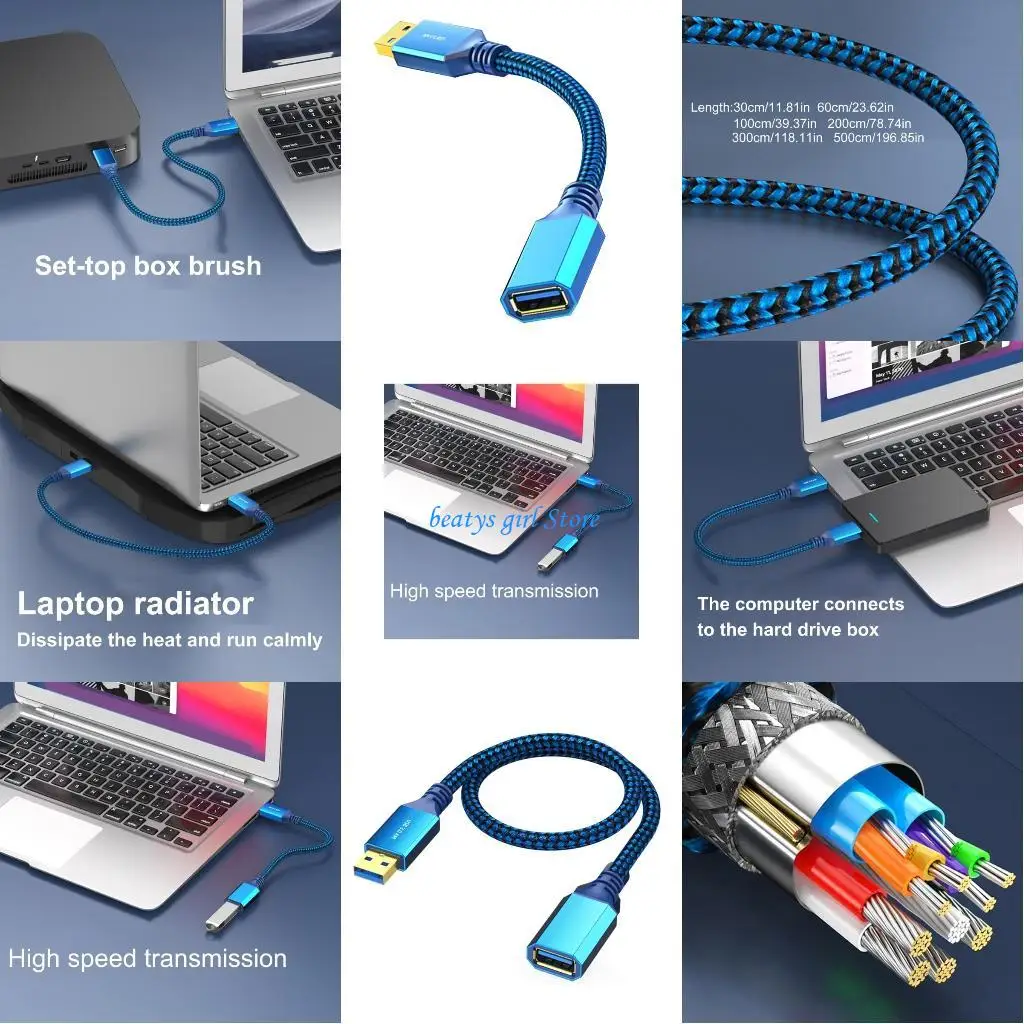 

C7AB USB Extension Cable A Male to A Female Fast Speed Data Transfer & Charging