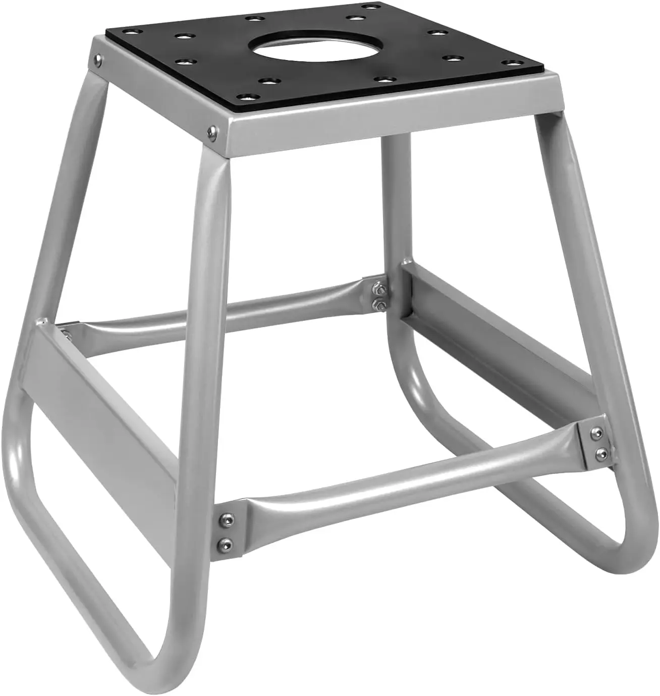 

Universal Motorcycle Lift Stand for Dirt Bikes, Removable Maintenance Hoist with 600LB Capacity in Silver