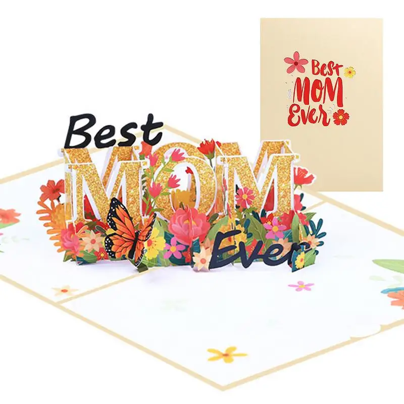 Happy Mother's Day Card Pop Up Happy Mother's Day Greeting Card Mom Holiday Thanksgiving Blessing Message Card Happy Mother's Da