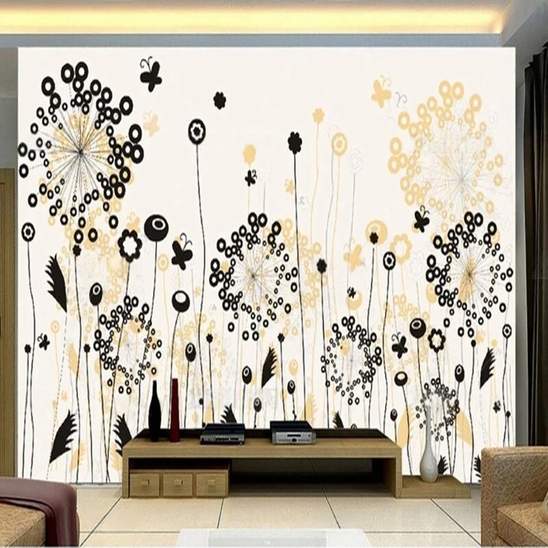 

Современный и элегантный черно-белый стиль, картина маслом, ТВ, роскошное украшение для дома, фон, настенная бумага, фреска