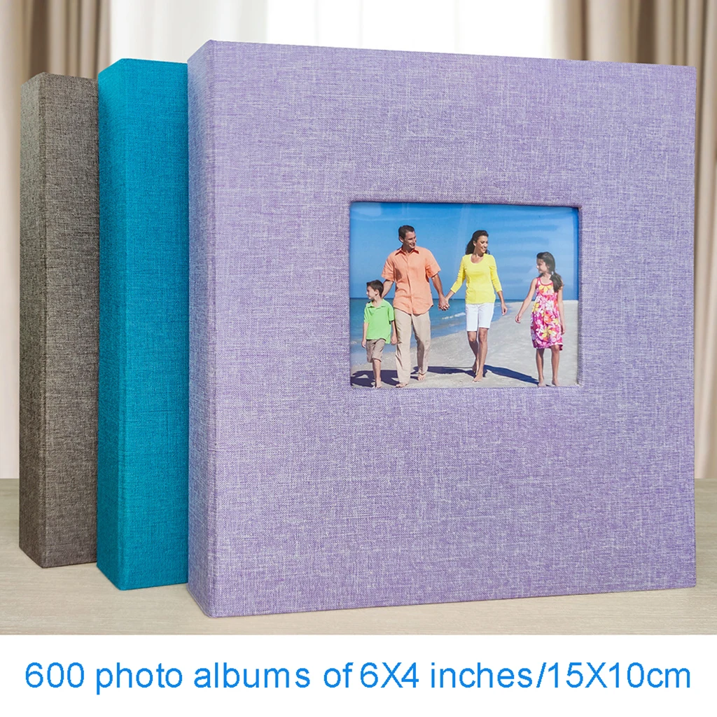 

600 Photo Albums 3 Horizontal and 2 Vertical 6X4"/10X15cm Plug-in Black Inner Page Album for Child Baby Growth Record Book