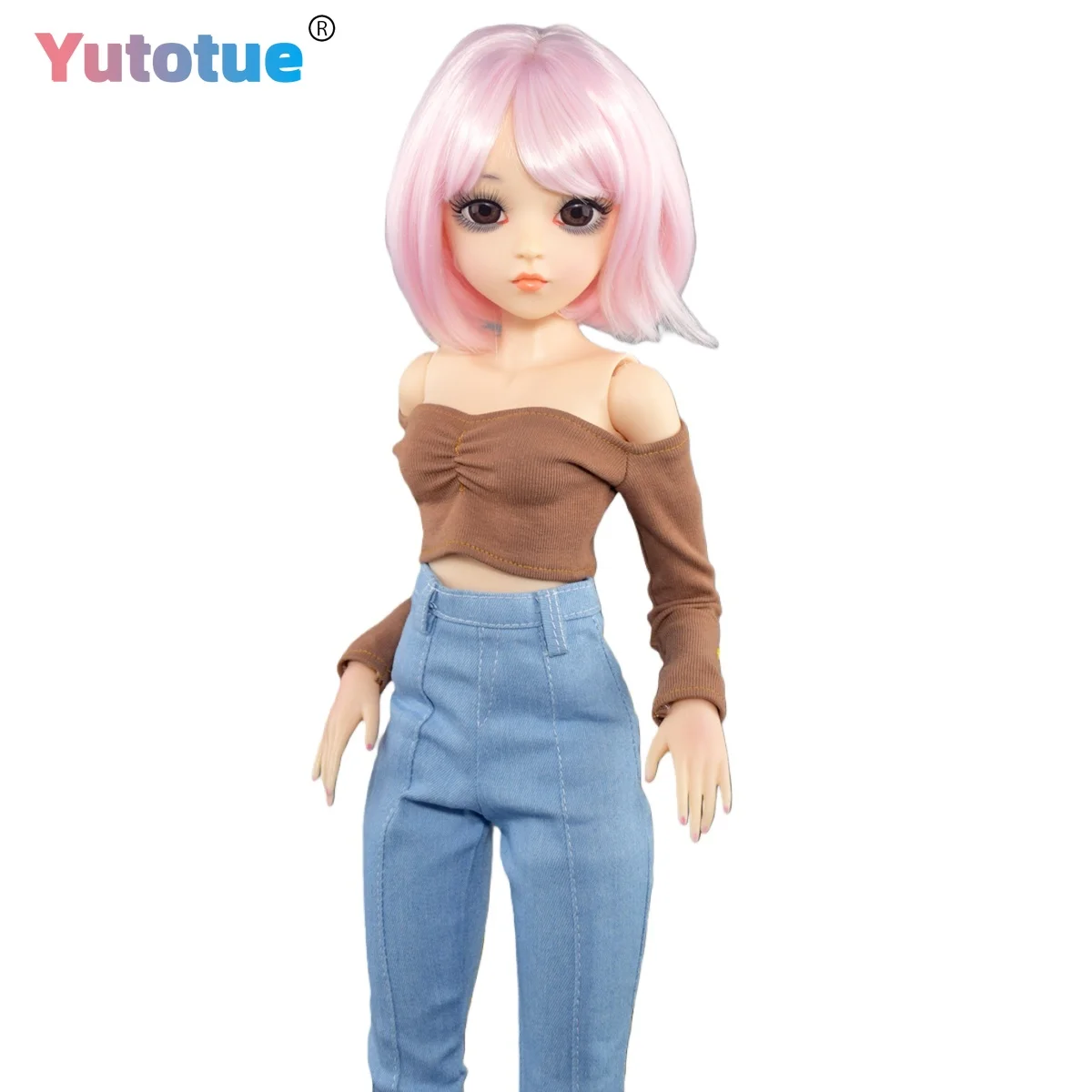 YUTOTUE 60cm Height Girl Doll with Removable Outfits Short Wig Lifelike Set 1/3 BJD Doll Toy