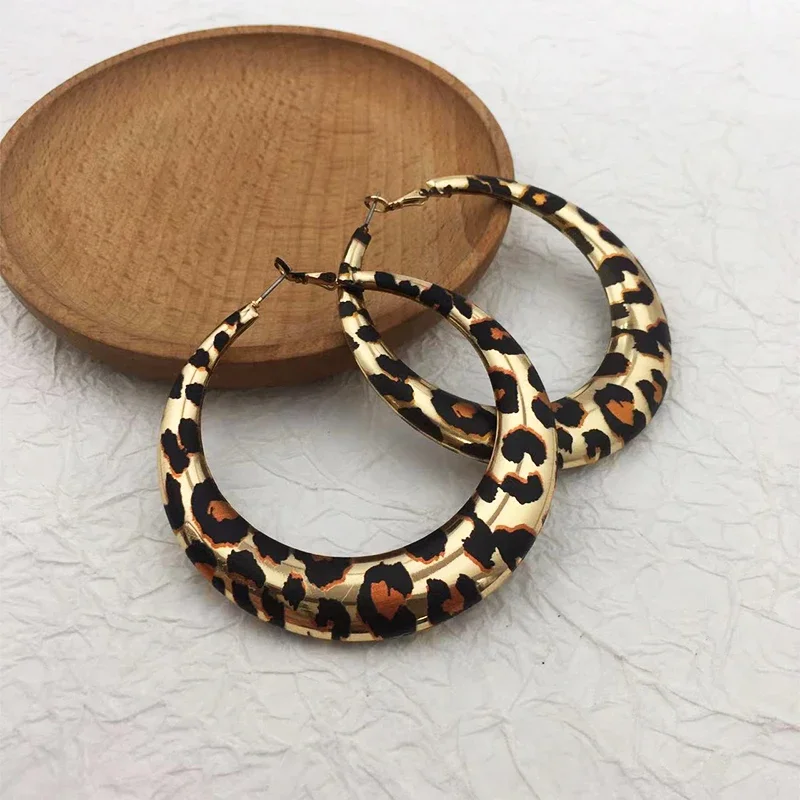 Europe and America Leopard Print Exaggerated Style  Designer Earrings  Womens Jewelry New Arrival Fashion Jewelry