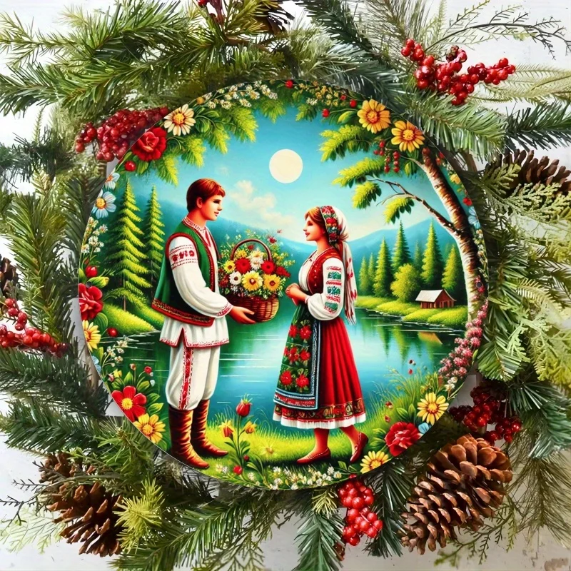 Adopting the traditional Romanian love folk culture theme can convey romance and cultural charm.