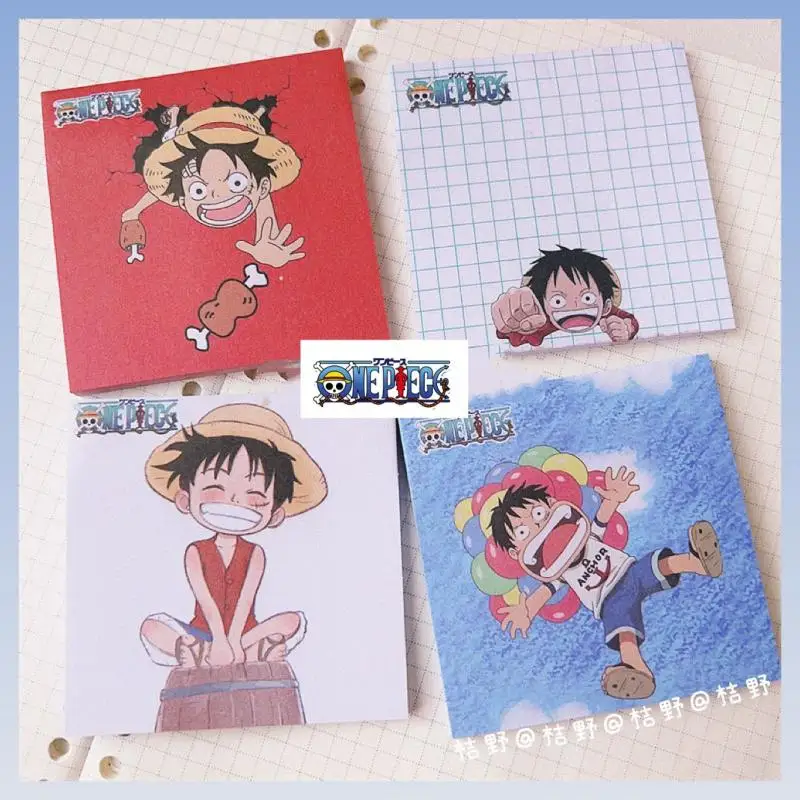 

One Piece Sticky Notes N Times Stickers Small Book with Sticky Labels Sticky Notes Student Cartoon Anime Note Paper Wholesale