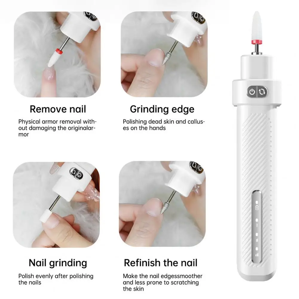 電動ネイルドリル 3 速度調整可能 - マニキュアペディキュア & ネイルアート機器用ポータブル USB 電源ネイルグラインダー