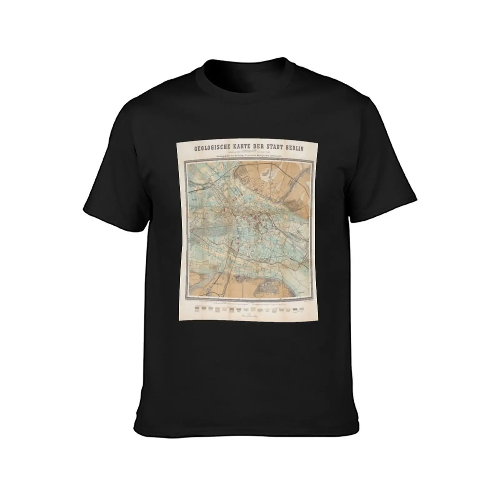 Vintage Berlin Germany Geological Map (1885) T-Shirt oversized hippie clothes vintage animal prinfor boys mens t shirts