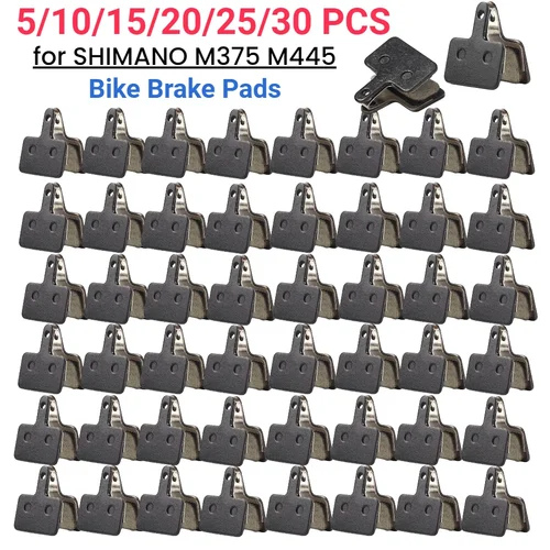 Pastillas de freno de disco para bicicleta de montaña, piezas de resina semimetálicas para Shimano M375, M445, M446, 5/10/15/20/25/30 piezas