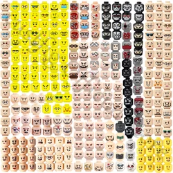 City Figure Face Expression Head Parts Building Blocks Boy Girl Doctor Zombie Hero Laugh Cry Cute Facial Mini DIY Bricks Kid Toy